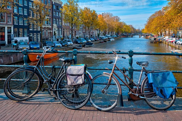 Amsterdam cityscape with canal