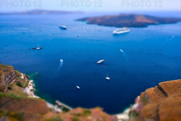 Cruise ships and tourist boats in sea