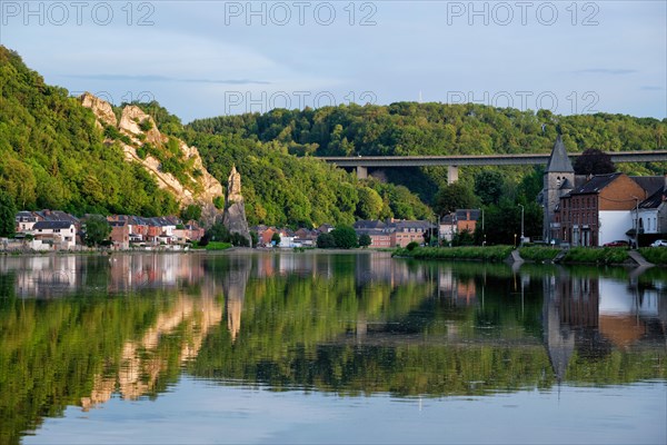 View of picturesque Dinant city over the Meuse river Dinant is a Walloon city and municipality located on the River Meuse