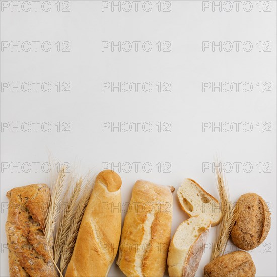 Assortment pastry with wheat grass