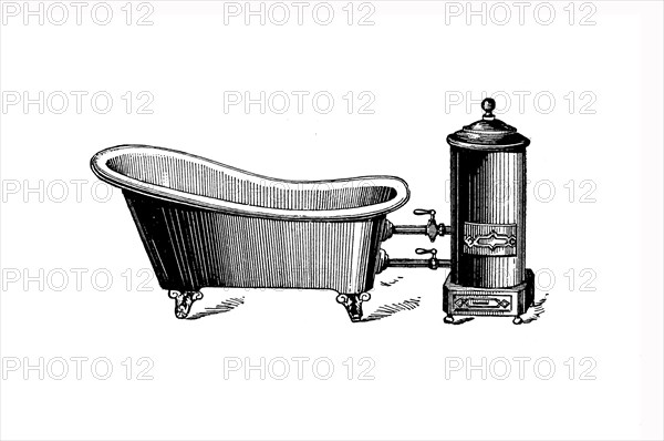 Bathtub with stove