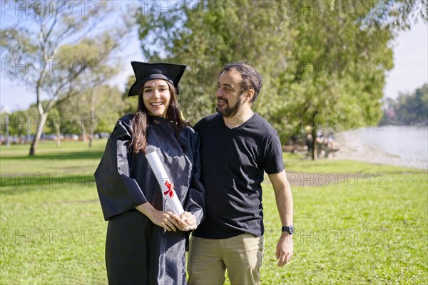 Young girl recently graduated