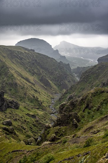 Mountain landscape with river valley