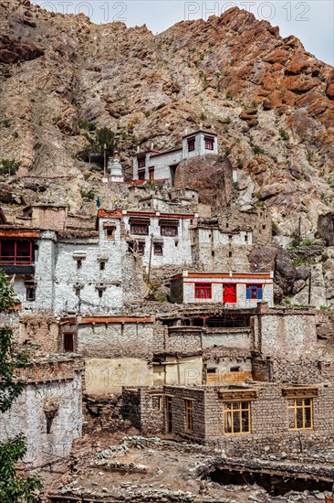 Houses in Himalayas in a small village in mountains