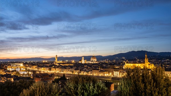 View of Florence after sunset from Piazzale Michelangelo