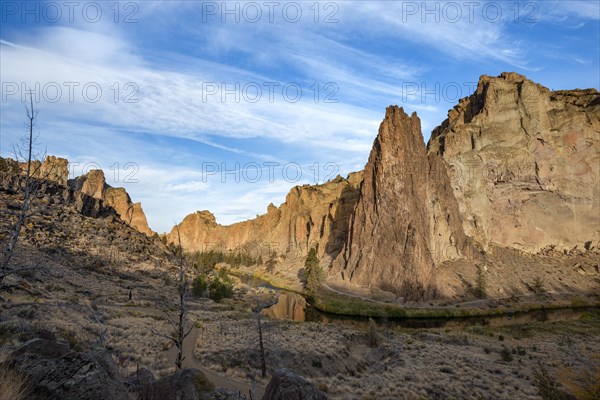 Red rock walls in the morning sun