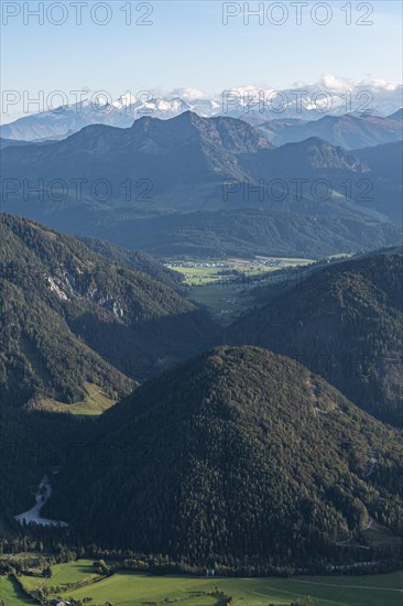 Valleys and forested mountains