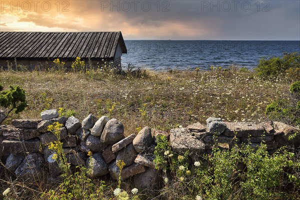 Old fishing hut in summer