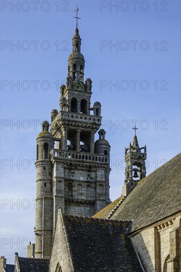 Tower of the church of Notre-Dame-de-Croaz-Batz in the Flamboyant Gothic style