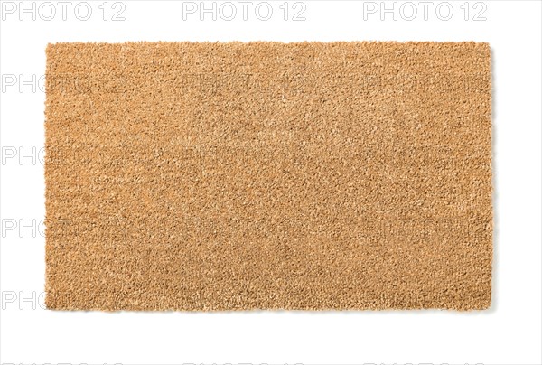 Blank welcome mat isolated on white with clipping path