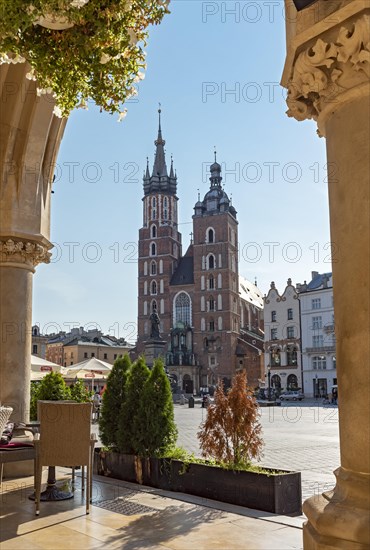 St. Mary's Basilica seen from Sukiennice Cloth Hall