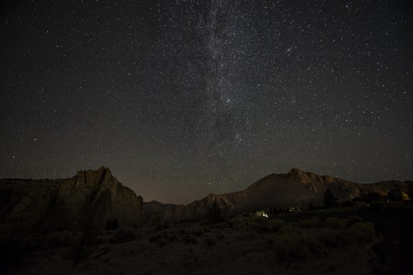 Canyon in front of night sky