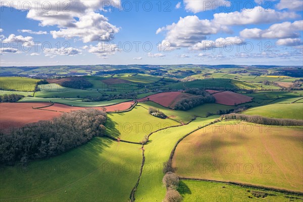 Fields and Meadows over English Village