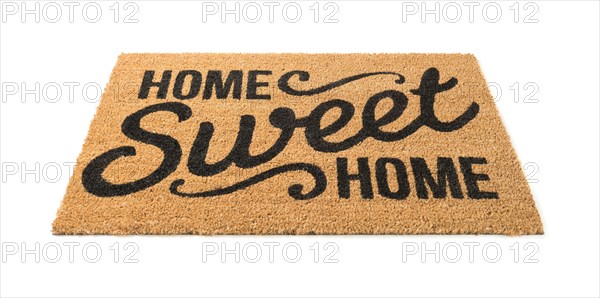 Home sweet home welcome mat isolated on a white background