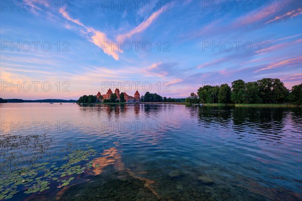 Trakai Island Castle in lake Galve