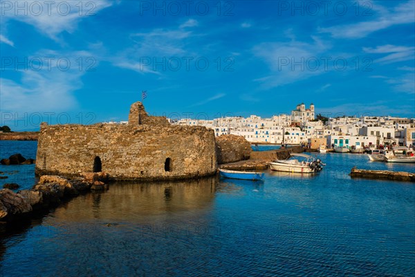 Picturesque view of Naousa town in famous tourist attraction Paros island