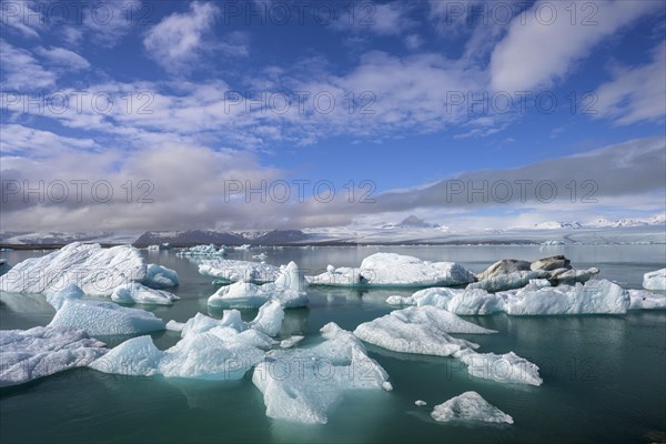 Icebergs in the glacial lake