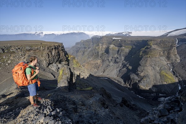 Hiker looking into the distance