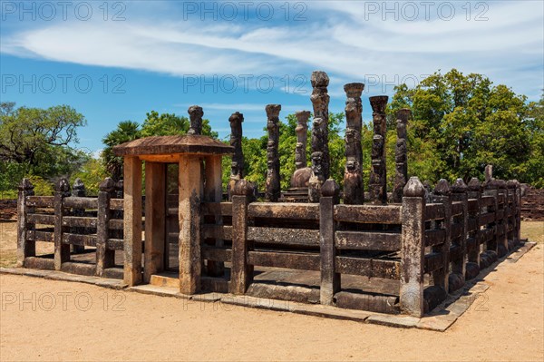 Ruins in Quadrangle group in ancient city Pollonaruwa