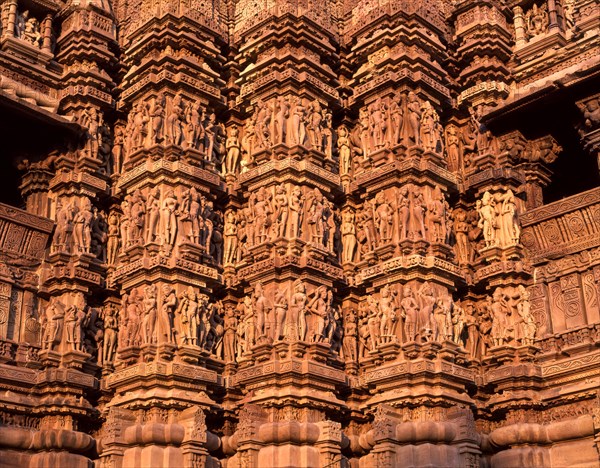 Sculptures in Kandariya Mahadeva temple in Khajuraho