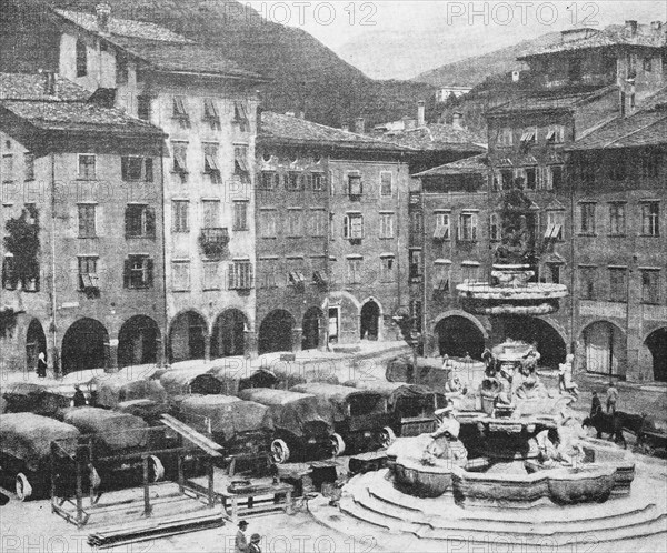 The Market Square of Trento during World War 1
