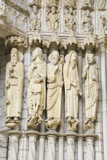 Sculptures on the north portal of Notre Dame Cathedral of Chartres