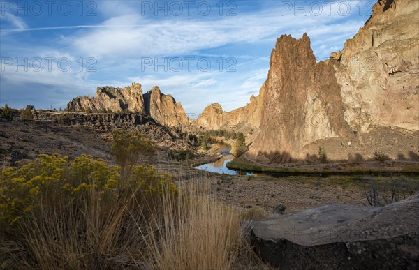 Red rock walls in the morning sun