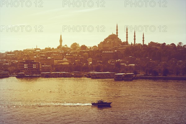 Stanbul city skyline. Travel Turkey background. Urban panoramic view