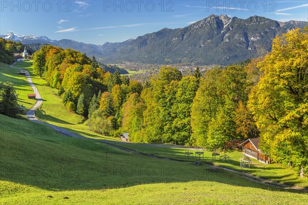 View from Wamberg towards Zugspitze