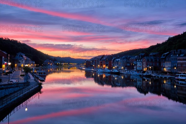 View of picturesque Dinant city over the Meuse river Dinant is a Walloon city and municipality located on the River Meuse