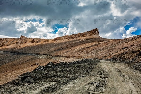 Road in Himalayas near Tanglang la Pass