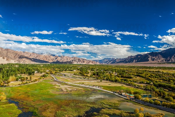 Of Indus valley from Shey palace. Ladakh