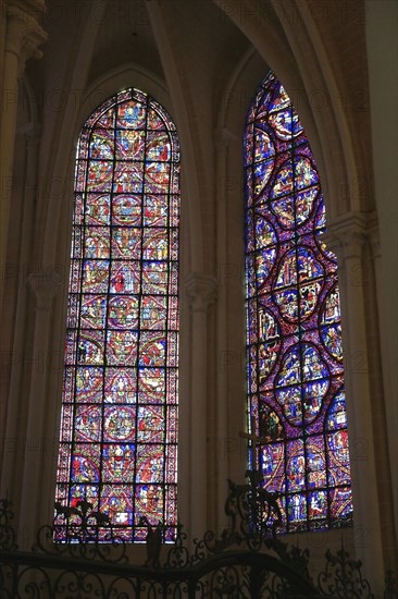 Leaded glass window in Notre Dame Cathedral of Chartres
