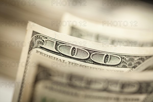 Abstract of one hundred dollar bills