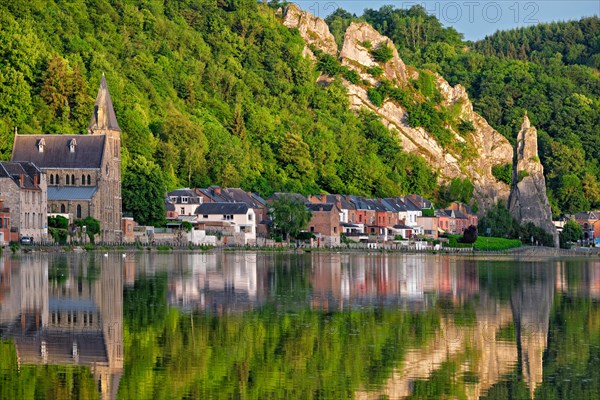 View of picturesque Dinant city over the Meuse river Dinant is a Walloon city and municipality located on the River Meuse