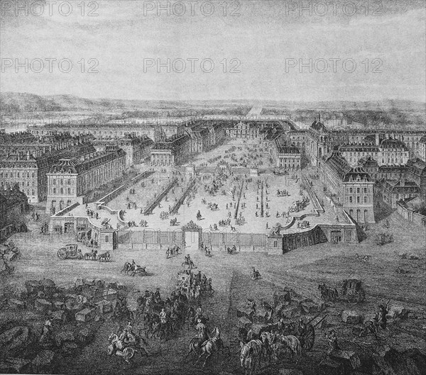 Versailles after completion of the extensions under Louis XIV