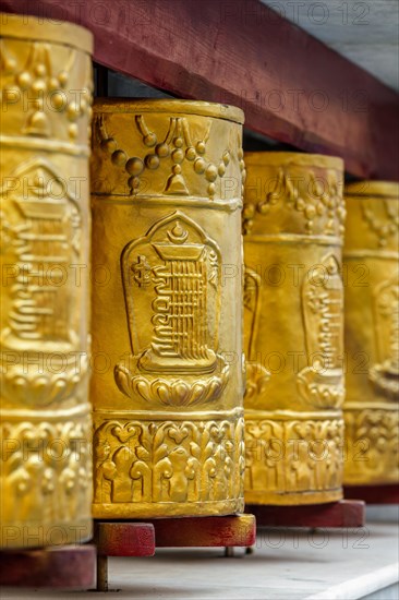 Prayer wheels in Tabo Monastery