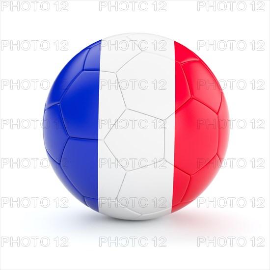 France soccer football ball with French flag isolated on white background