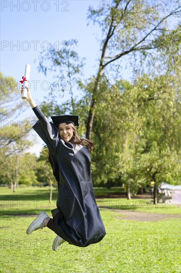 Young girl recently graduated