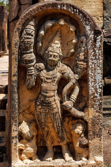 Ancient guardstone bas relief at Vatadage in Pollonnaruwa