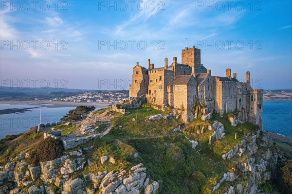 St Michaels Mount from a drone