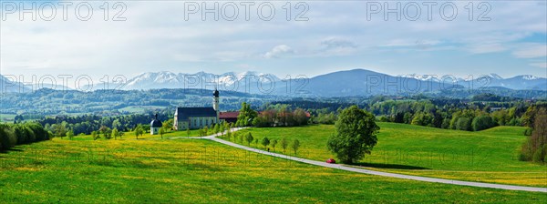 Panorama of Pilgrimage church of Wilparting