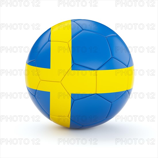 Sweden soccer football ball with Swedish flag isolated on white background