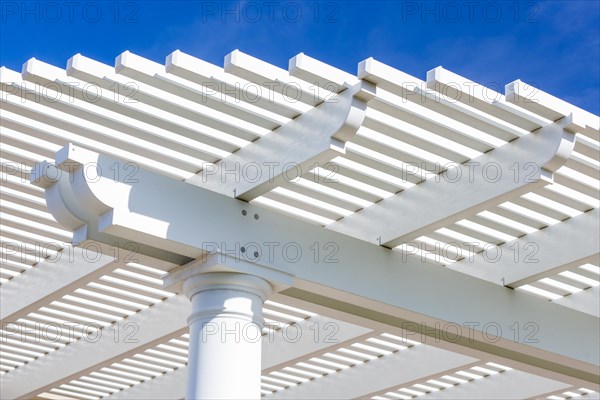 Beautiful house patio cover against the blue sky