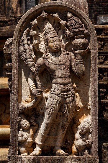 Ancient guardstone bas relief at Vatadage in Pollonnaruwa