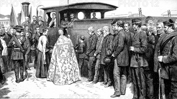 Blessing of a railway train at the opening of a new railway line in Spain