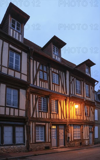 Half-timbered house in the early morning