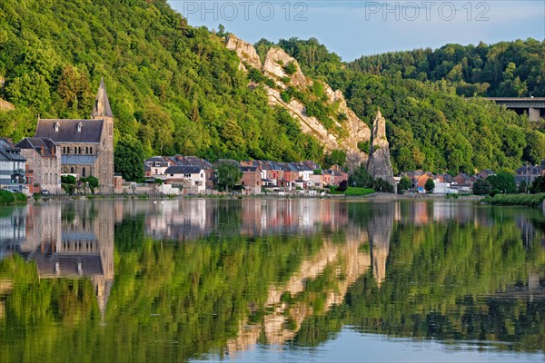 View of picturesque Dinant city over the Meuse river Dinant is a Walloon city and municipality located on the River Meuse