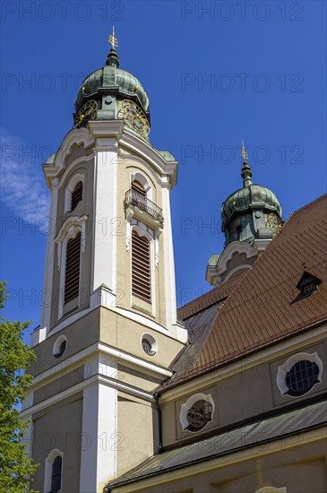 Two church towers with clocks