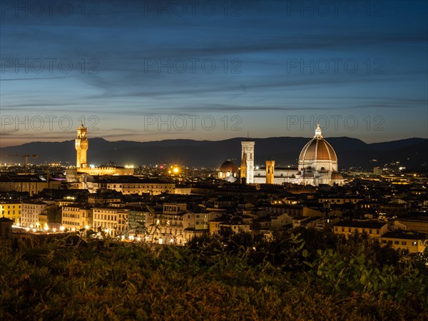 View of Florence after sunset from Piazzale Michelangelo